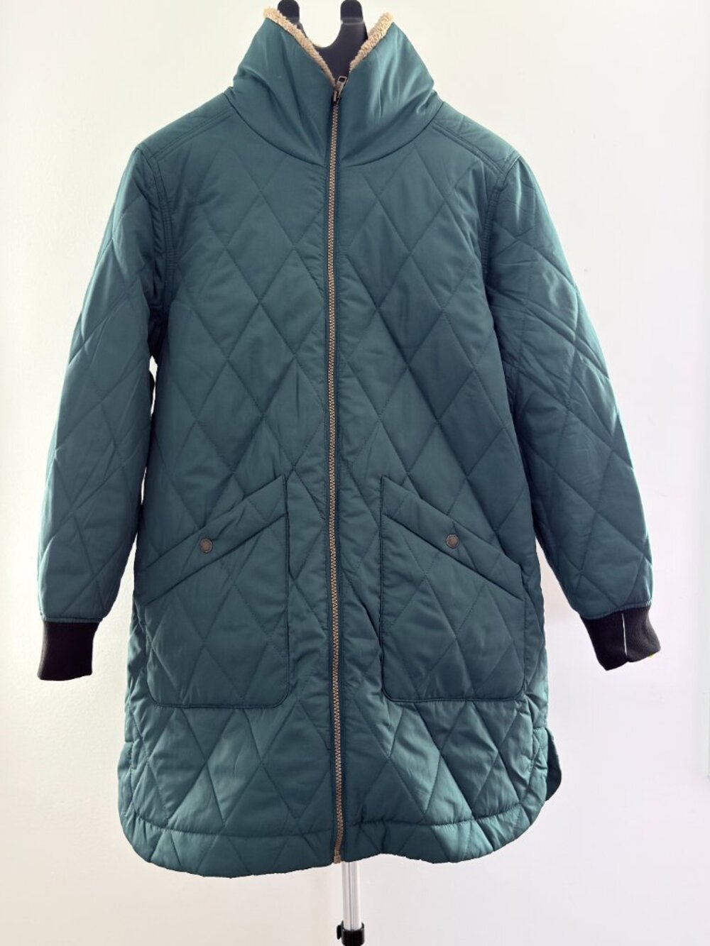 Weatherproof Vintage Quilted Sherpa Lined Jacket Green Coat
